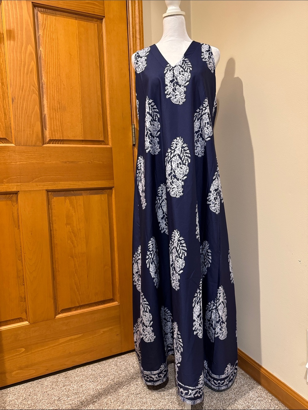 Navy Blue Maxi Dress - Sleeveless comfy summer/beach dress